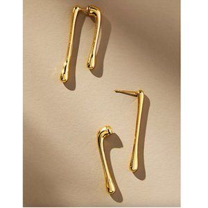 NEW ~ Anthropologie Galley Los Angeles Hannah Melted Gold Drop Earrings